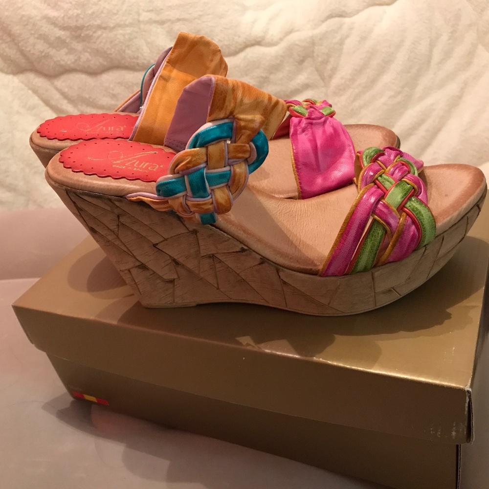 Azure Wedge Sandal